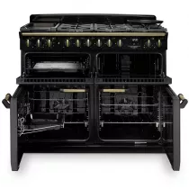 Cuisini&egrave;re mixte 110cm Falcon Classic Deluxe NGC Ardoise laiton antique CLDLB110DFPSLT/AB-E1 3 fours / 5 foyers gaz + 2 vitro