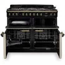 Cuisini&egrave;re mixte 110cm Falcon Classic Deluxe NGC Cr&egrave;me pastel laiton antique CLDLB110DFPPCR/AB-E1 3 fours / 5 foyers gaz 2 vitro