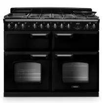 Cuisini&egrave;re mixte 110cm Falcon Classic Deluxe NGC Noir chrom&eacute; CLDLB110DFPGBL/CM-E1 3 fours / 5 foyers gaz + 2 vitro