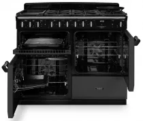 Cuisini&egrave;re mixte 110cm Falcon Classic Deluxe NGC OC Ardoise laiton antique CLDLO110DFPSLT/AB-E1 3 fours / 5 gaz + 2 vitro