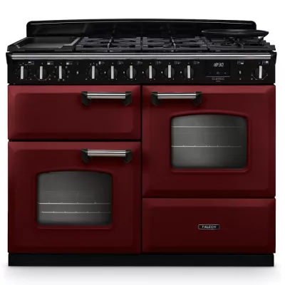 Cuisini�re mixte 110cm Falcon Classic Deluxe NGC OC Bordeaux chrom� CLDLO110DFPBOR/CM-E1 3 fours / 5 gaz + 2 vitro