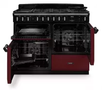 Cuisini&egrave;re mixte 110cm Falcon Classic Deluxe NGC OC Bordeaux laiton antique CLDLO110DFPBOR/AB-E1 3 fours / 5 gaz + 2 vitro