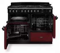 Cuisini&egrave;re mixte 110cm Falcon Classic Deluxe NGC OC Bordeaux laiton antique CLDLO110DFPBOR/AB-E1 3 fours / 5 gaz + 2 vitro