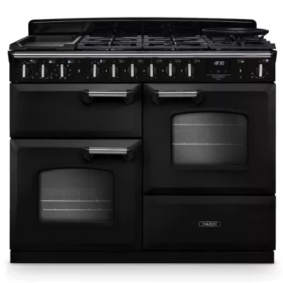 Cuisini�re mixte 110cm Falcon Classic Deluxe NGC OC Charbon chrom� CLDLO110DFPCBL/CM-E1 3 fours / 5 gaz + 2 vitro