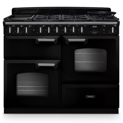 Cuisini�re mixte 110cm Falcon Classic Deluxe NGC OC Noir chrom� CLDLO110DFPGBL/CM-E1 3 fours / 5 gaz + 2 vitro