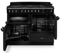 Cuisini&egrave;re mixte 110cm Falcon Classic Deluxe NGC OC Noir laiton antique CLDLO110DFPGBL/AB-E1 3 fours / 5 gaz + 2 vitro