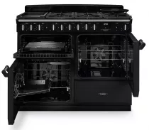 Cuisini&egrave;re mixte 110cm Falcon Classic Deluxe NGC OC Noir laiton antique CLDLO110DFPGBL/AB-E1 3 fours / 5 gaz + 2 vitro