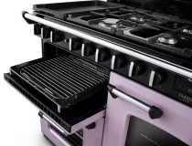 Cuisini&egrave;re mixte 110cm Falcon Classic Deluxe NGC OC Parme laiton antique CLDLO110DFPHTH/AB-E1 3 fours / 5 gaz + 2 vitro