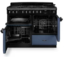 Cuisini&egrave;re mixte 110cm Falcon Classic Deluxe NGC OC Roche bleue laiton antique CLDLO110DFPSTB/AB-E1 3 fours / 5 gaz + 2 vitro