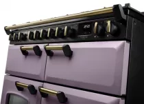 Cuisini&egrave;re mixte 110cm Falcon Classic Deluxe NGC Parme laiton antique CLDLB110DFPHTH/AB-E1 3 fours / 5 foyers gaz + 2 vitro