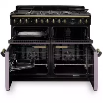 Cuisini&egrave;re mixte 110cm Falcon Classic Deluxe NGC Parme laiton antique CLDLB110DFPHTH/AB-E1 3 fours / 5 foyers gaz + 2 vitro