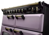 Cuisini&egrave;re mixte 110cm Falcon Classic Deluxe NGC Parme laiton antique CLDLB110DFPHTH/AB-E1 3 fours / 5 foyers gaz + 2 vitro