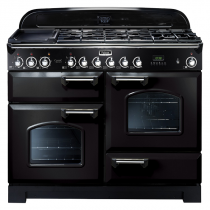 Cuisinière mixte 110cm Falcon Classic Deluxe Noir Chromé CDL110DFBL/C-EU 3 fours / 5 foyers gaz + 2 vitrocéramiques