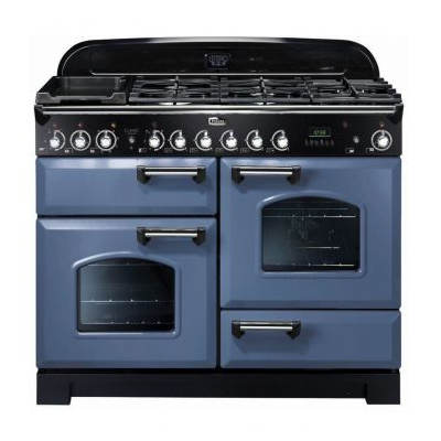 Cuisinière mixte 110cm Falcon Classic Deluxe Roche bleue Chromé  CDL110DFSB/C-EU 3 fours / 5 foyers gaz + 2 vitrocéramiques