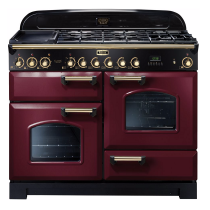 Cuisinière mixte 110cm Falcon Classic Deluxe Rouge Airelle Laiton CDL110DFCY/B-EU 3 fours / 5 foyers gaz + 2 vitrocéramiques