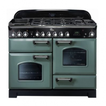 Cuisinière mixte 110cm Falcon Classic Deluxe Vert minéral Chromé CDL110DFMG/C-EU 3 fours / 5 foyers gaz + 2 vitrocéramiques