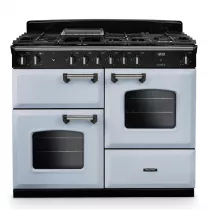 Cuisini&egrave;re mixte 110cm Falcon Classic NGC Bleu pastel Chrom&eacute; CLO110DFPMSB/CM-E1 3 fours &eacute;lectriques / 6 foyers gaz