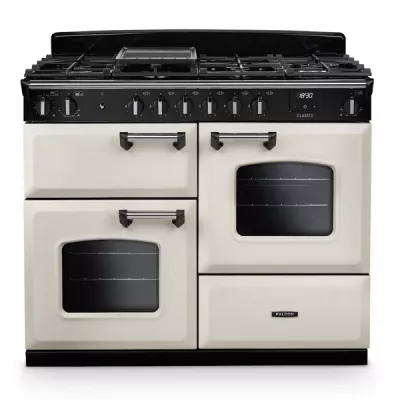 Cuisini�re mixte 110cm Falcon Classic NGC Cr�me pastel Chrom� CLO110DFPPCR/CM-E1 3 fours �lectriques / 6 foyers gaz