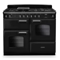 Cuisini&egrave;re mixte 110cm Falcon Classic NGC Noir Chrom&eacute; CLO110DFPGBL/CM-E1 3 fours &eacute;lectriques / 6 foyers gaz