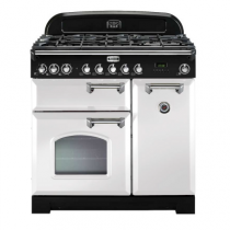 Cuisinière mixte 90cm Falcon Classic Deluxe Blanc Chromé CDL90DFWH/C-EU 3 fours électriques / 5 foyers gaz