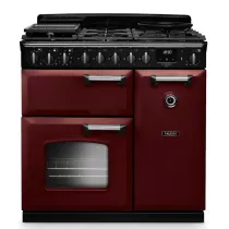 Cuisini&egrave;re mixte 90cm Falcon Classic Deluxe NGC Bordeaux chrom&eacute; CLDL90DFPBOR/CM-E1 3 fours &eacute;lectriques / 5 foyers gaz