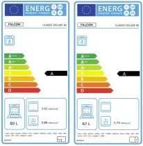 Cuisini&egrave;re mixte 90cm Falcon Classic Deluxe NGC Bordeaux laiton antique CLDL90DFPBOR/AB-E1 3 fours &eacute;lectriques / 5 foyers gaz