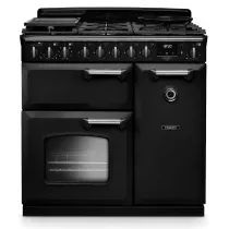 Cuisini&egrave;re mixte 90cm Falcon Classic Deluxe NGC Charbon chrom&eacute; CLDL90DFPCBL/CM-E1 3 fours &eacute;lectriques / 5 foyers gaz