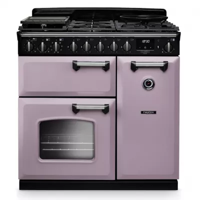 Cuisini�re mixte 90cm Falcon Classic Deluxe NGC Parme chrom� CLDL90DFPHTH/CM-E1 3 fours �lectriques / 5 foyers gaz