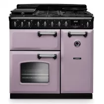 Cuisini&egrave;re mixte 90cm Falcon Classic Deluxe NGC Parme chrom&eacute; CLDL90DFPHTH/CM-E1 3 fours &eacute;lectriques / 5 foyers gaz