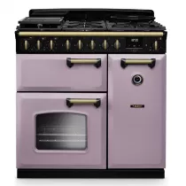 Cuisini&egrave;re mixte 90cm Falcon Classic Deluxe NGC Parme laiton antique CLDL90DFPBOR/AB-E1 3 fours &eacute;lectriques / 5 foyers gaz