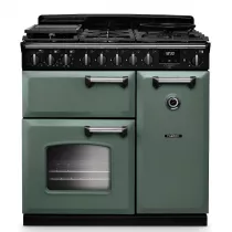 Cuisini&egrave;re mixte 90cm Falcon Classic Deluxe NGC Vert min&eacute;ral chrom&eacute; CLDL90DFPMGR/CM-E1 3 fours &eacute;lectriques / 5 foyers gaz