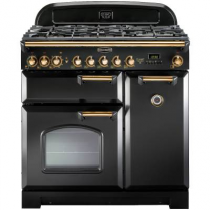 Cuisinière mixte 90cm Falcon Classic Deluxe Noir Laiton CDL90DFBL/B-EU 3 fours électriques / 5 foyers gaz