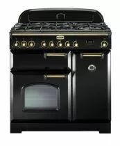 Cuisinière mixte 90cm Falcon Classic Deluxe Noir Laiton CDL90DFBL/B-EU 3 fours électriques / 5 foyers gaz