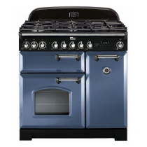 Cuisinière mixte 90cm Falcon Classic Deluxe Roche bleue Chromé CDL90DFSB/C-EU 3 fours électriques / 5 foyers gaz