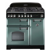 Cuisinière mixte 90cm Falcon Classic Deluxe Vert minéral Chromé CDL90DFMG/C-EU 3 fours électriques / 5 foyers gaz