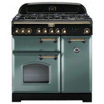 Cuisinière mixte 90cm Falcon Classic Deluxe Vert minéral Laiton  CDL90DFMG/B-EU 3 fours électriques / 5 foyers gaz