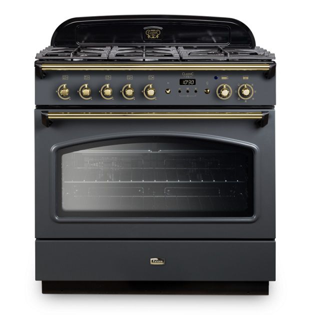 Cuisinière mixte 90cm Falcon Classic FX Ardoise Laiton CLAS90FXDFSL/B-EU 1 four  électrique / 5 foyers