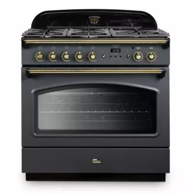 Cuisini�re mixte 90cm Falcon Classic FX Ardoise Laiton CLAS90FXDFSL/B-EU 1 four �lectrique / 5 foyers gaz