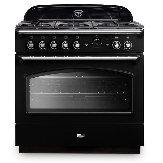 Cuisinière mixte 90cm Falcon Classic FX Noir Chromé CLAS90FXDFBL/C-EU 1 four  électrique / 5 foyers