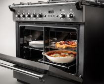 Cuisinière mixte 90cm Falcon Classic FX Noir Chromé CLAS90FXDFBL/C-EU 1 four électrique / 5 foyers gaz