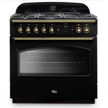 Cuisinière mixte 90cm Falcon Classic FX Noir Laiton CLAS90FXDFBL/B-EU 1 four électrique / 5 foyers gaz