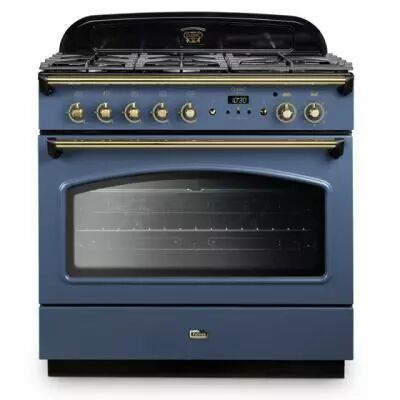 Cuisini�re mixte 90cm Falcon Classic FX Roche bleue Laiton CLAS90FXDFSB/B-EU 1 four �lectrique / 5 foyers gaz