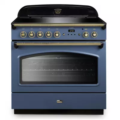 Cuisini�re mixte 90cm Falcon Classic FX Roche bleue Laiton CLAS90FXEISB/B-EU 1 four �lectrique / 5 foyers induction