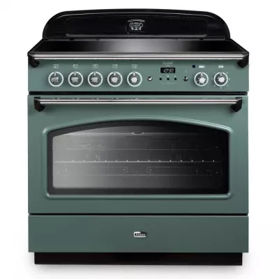 Cuisini�re mixte 90cm Falcon Classic FX Vert min�ral mat Chrom� CLAS90FXEIMG/C-EU 1 four �lectrique / 5 foyers induction