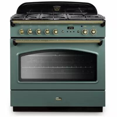 Cuisini�re mixte 90cm Falcon Classic FX Vert min�ral mat Laiton CLAS90FXDFMG/B-EU 1 four �lectrique / 5 foyers gaz