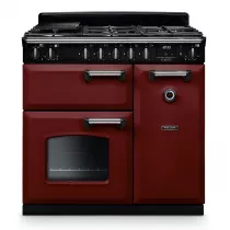 Cuisini&egrave;re mixte 90cm Falcon Classic NGC Bordeaux Chrom&eacute; CL90DFPBOR/CM-E1 3 fours &eacute;lectriques / 5 foyers gaz