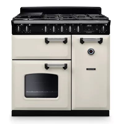 Cuisini�re mixte 90cm Falcon Classic NGC Cr�me pastel Chrom� CL90DFPPCR/CM-E1 3 fours �lectriques / 5 foyers gaz