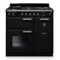 Cuisini&egrave;re mixte 90cm Falcon Classic NGC Noir Chrom&eacute; CL90DFPGBL/CM-E1 3 fours &eacute;lectriques / 5 foyers gaz