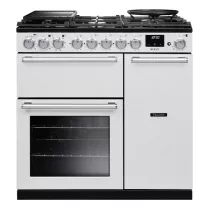 Cuisini&egrave;re mixte 90cm Falcon Nexus Blanc Chrom&eacute; NEX90DFPWHT/CM-E1 3 fours &eacute;lectriques / 5 foyers gaz