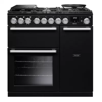 Cuisini�re mixte 90cm Falcon Nexus Noir Chrom� NEX90DFPGBL/CM-E1 3 fours �lectriques / 5 foyers gaz